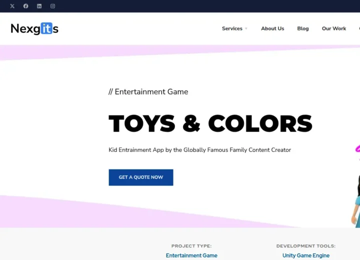 Toys and Colors kids entertainment and educational game app development for family content