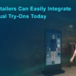 A Women using AR virtual try-on mirror in retail store to visualize clothing - Nexgits